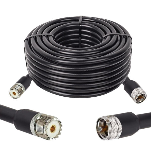 Готова кабельна збірка UHF male або UHF female, з використанням ВЧ кабеля LMR400 довжиною 20 метрів