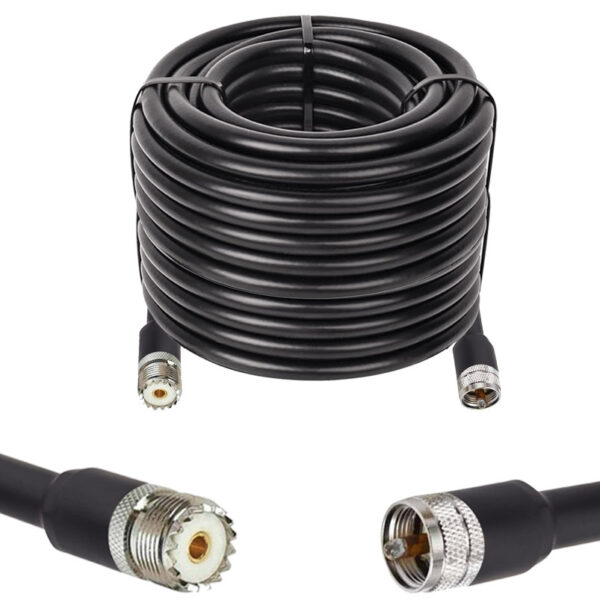 Готова кабельна збірка UHF male або UHF female, з використанням ВЧ кабеля SLR600  довжиною 30 метрів