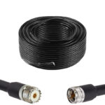 Готова кабельна збірка UHF male або UHF female, з використанням ВЧ кабеля SLR600  довжиною 50 метрів