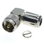 Роз'єм UHF male 90° на кабель RG213 під пайку