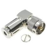 Роз'єм UHF male 90° на кабель RG223 під пайку